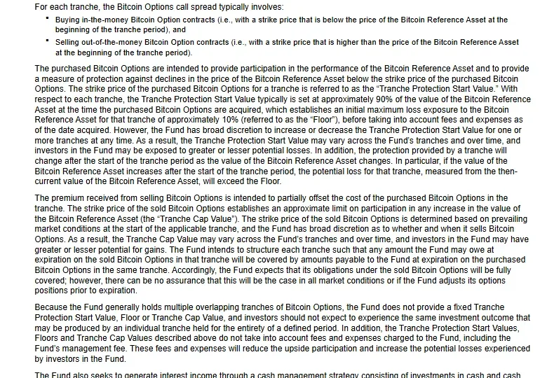 Prospectus text defining the Tranche Protection Start Value, the 10 percent Floor and the Tranche Cap Value