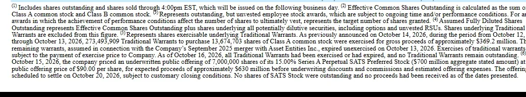 Strive 8-K footnotes on the exercise of traditional warrants for 369.2 million dollars and the SATS preferred offering